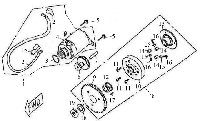 Startmotor Edwards Tomorrow Grande Retro 125 4-takt AC