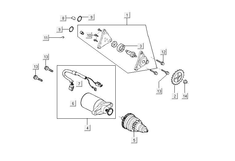 Startmotor - Bendix - Oliepomp Kymco Carry 50i 4-takt Euro 4 wit