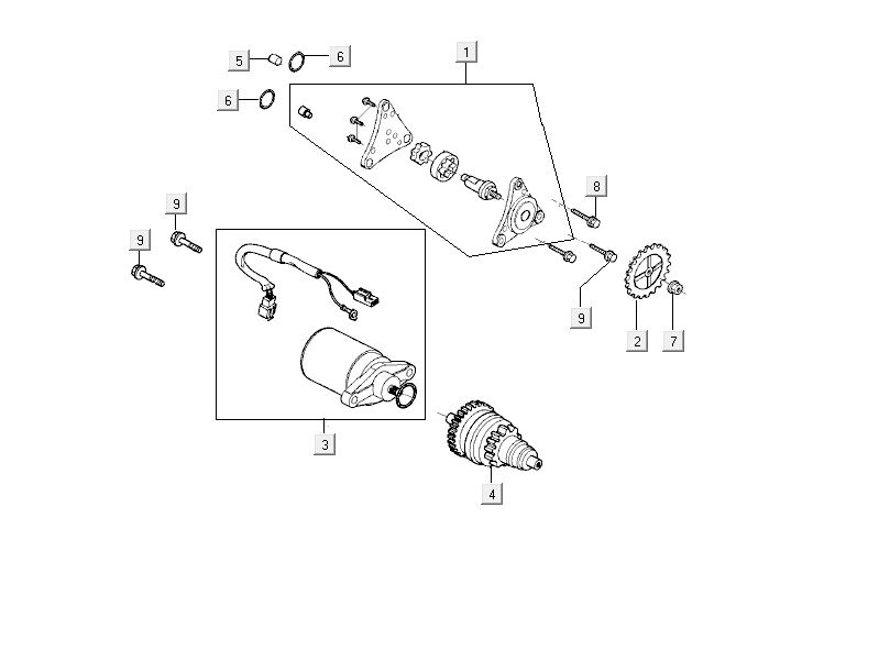 Startmotor - Bendix - Oliepomp Kymco Delivery 4-takt wit