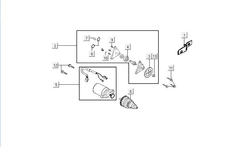 Startmotor - Bendix Kymco VP50i Euro 4 tecno silver