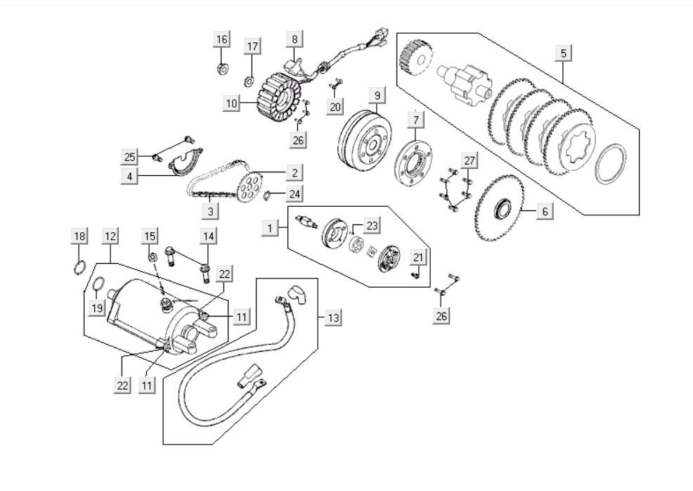 Startmotor Kymco Xciting 500i