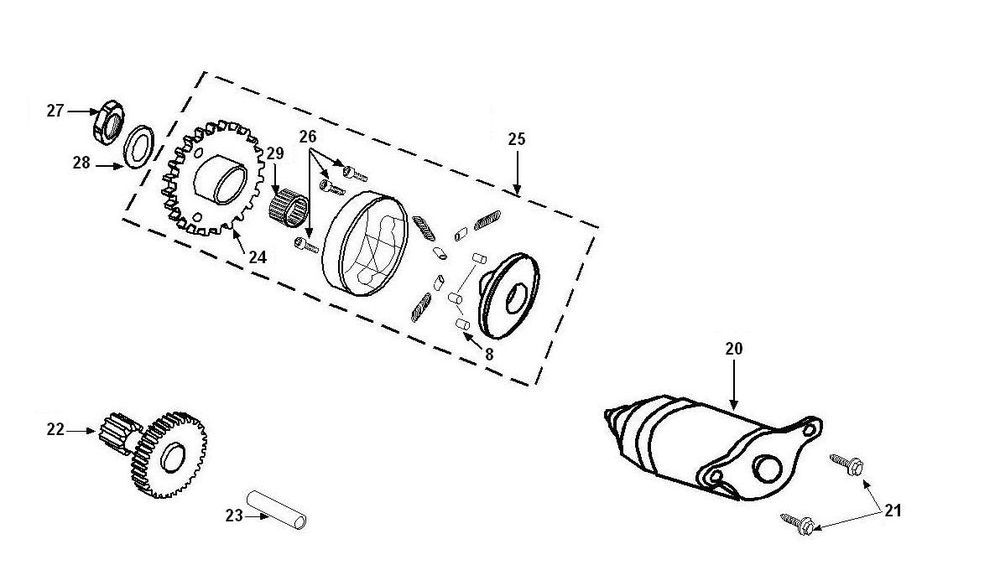Startmotor - Bendix Peugeot Tweet 50 4-takt AC