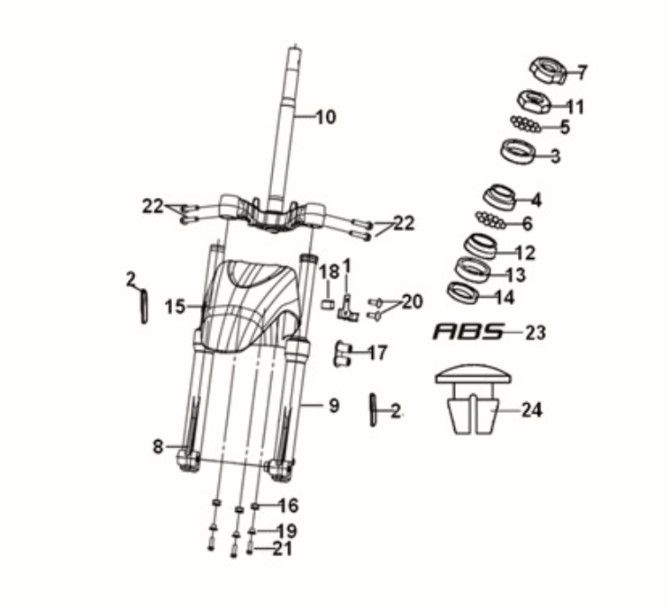 Steering stem - front cushion Sym Symphony ST 125i LC E5 GREY (GY-010U)