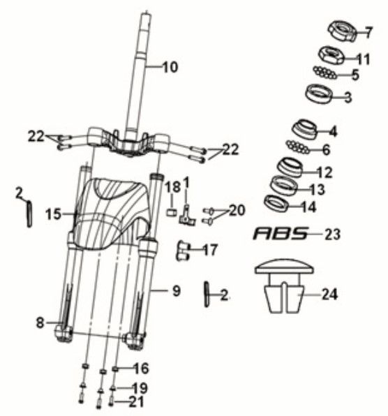 Steering Stem - Front Cushion Sym Symphony ST 125i LC E5 Grey (GY-010U)