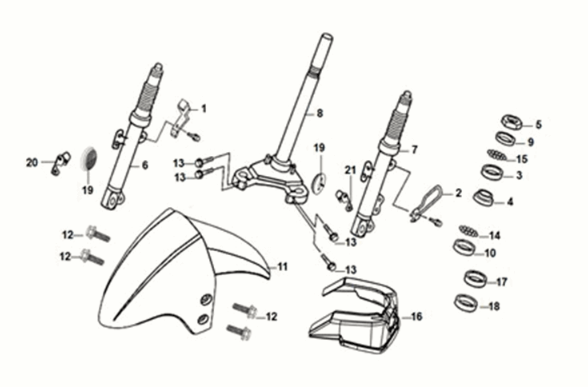Steering stem - front cushion Sym X-Pro 50 E5 Red (R-010CA)