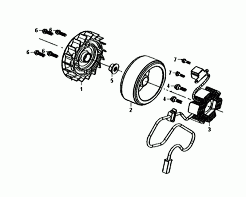 Ontsteking - Stator - Vliegwiel Sym Orbit II Euro 4 Mat Gray