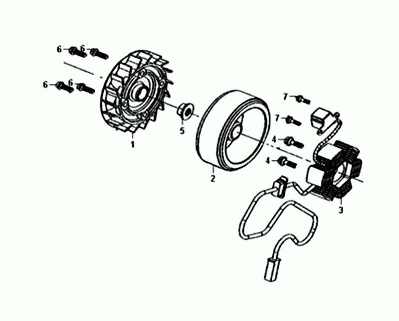 Ontsteking - Stator - Vliegwiel Sym Orbit III Black