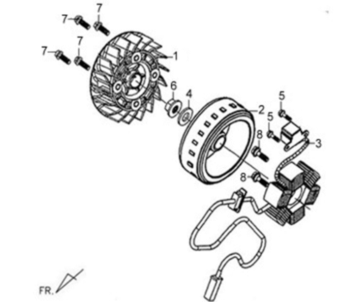 Steranker/ vliegwiel Sym X'PRO 125