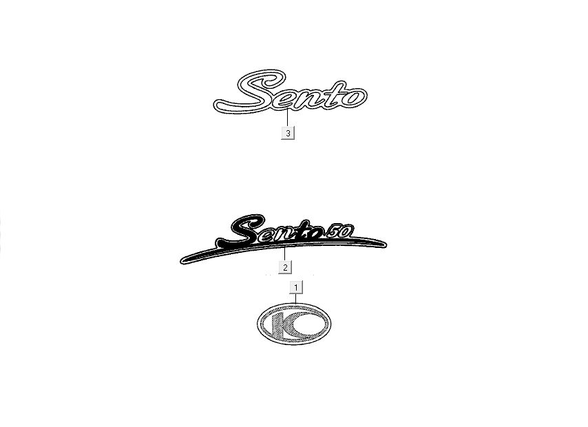 Emblemen - Stickers - Logo Kymco Sento 50 4-takt Spring Wit