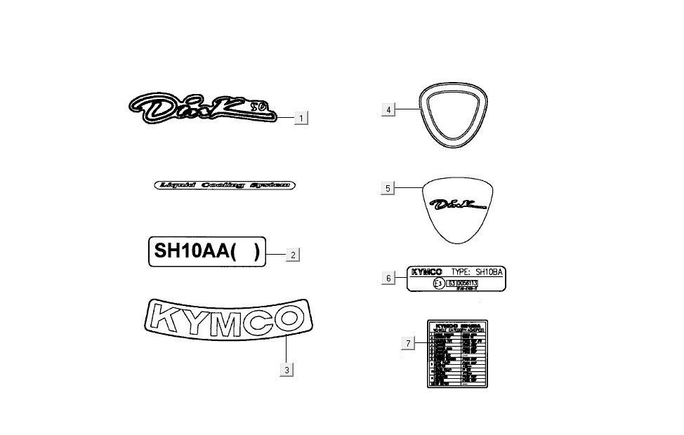 Emblemen - Stickers - Logo Kymco Dink AC 2-takt Zilver