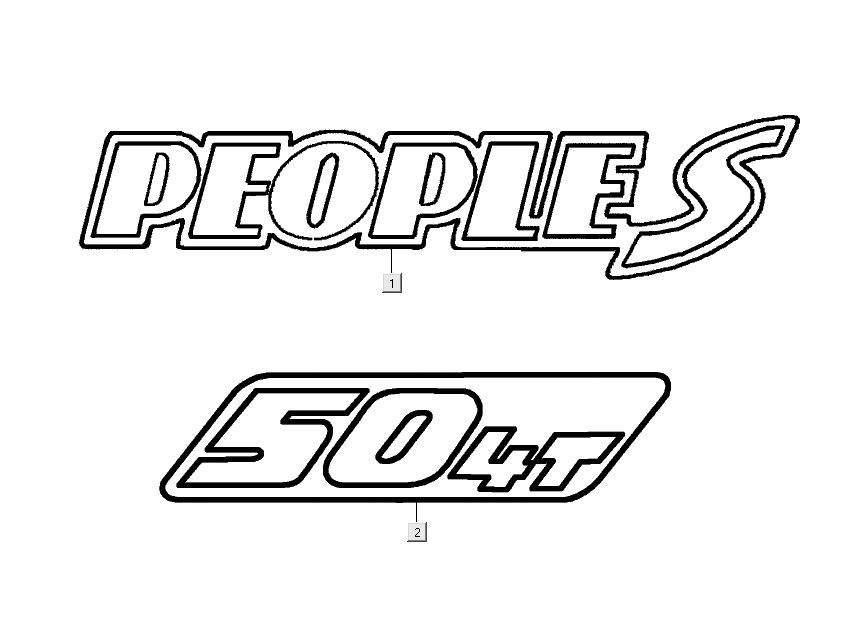 Emblemen - Stickers - Logo Kymco People S 50 4-takt matzwart
