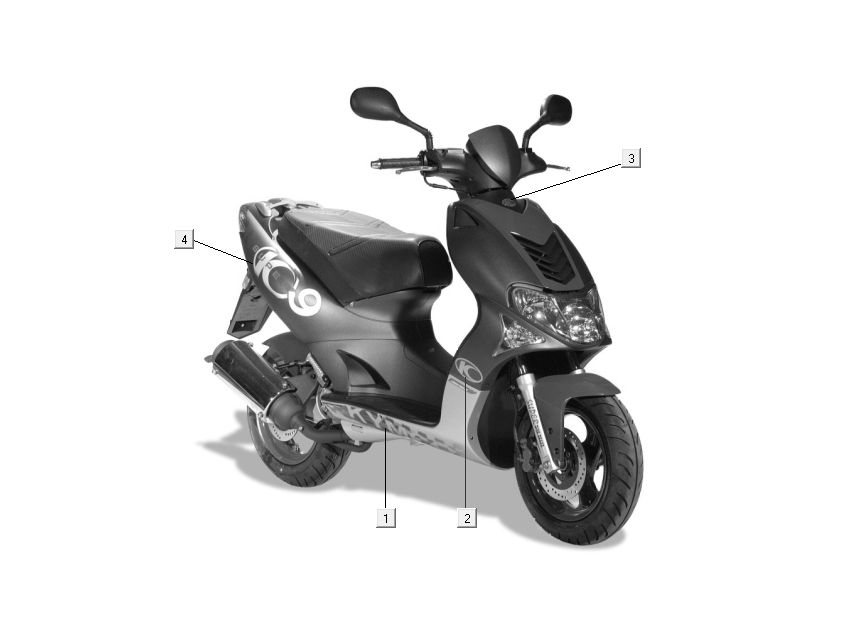 Emblemen - Stickers - Logo Kymco Super9 50 2-takt AC oud model matzwart zilver