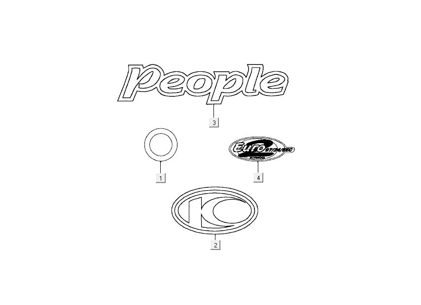 Emblemen - Stickers - LogoKymco People 50 2-takt rood