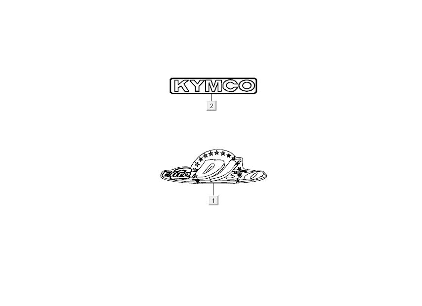 Emblemen - Stickers - Logo Kymco DJ 2-takt Zilver