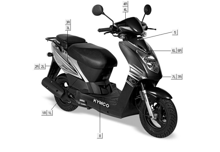 Emblemen - Stickers - Logo 1 Kymco Agility 10' 4-takt silver