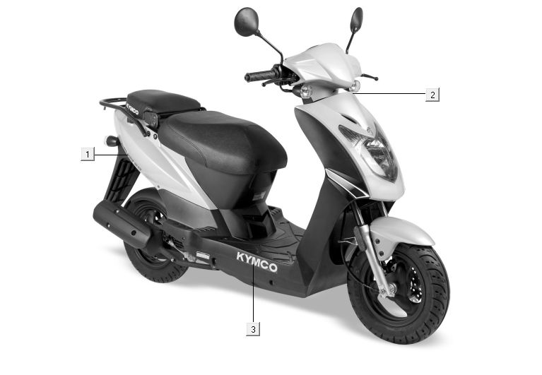 Emblemen - Stickers - Logo 2 Kymco Agility 10' 4-takt silver