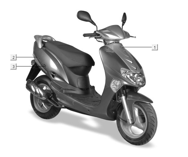 Emblemen - Stickers - Logo 2 Kymco Vitality 50 4-takt AC antraciet
