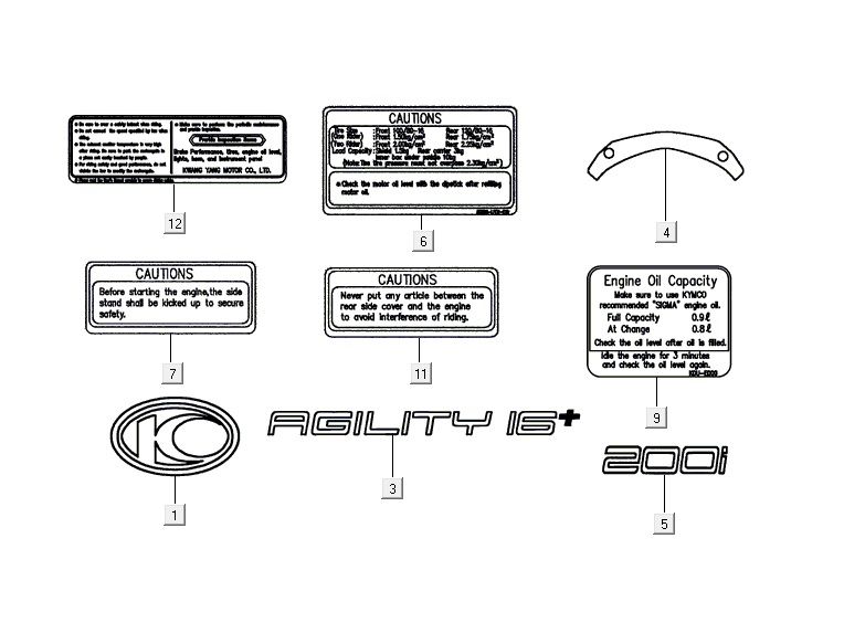 Emblemen - Stickers - Logo Kymco Agility 16+ 200i Mat Metallic Silver