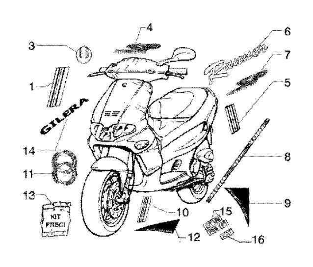 Emblemen - Stickers - Logo Gilera Runner FXR 180 2-takt