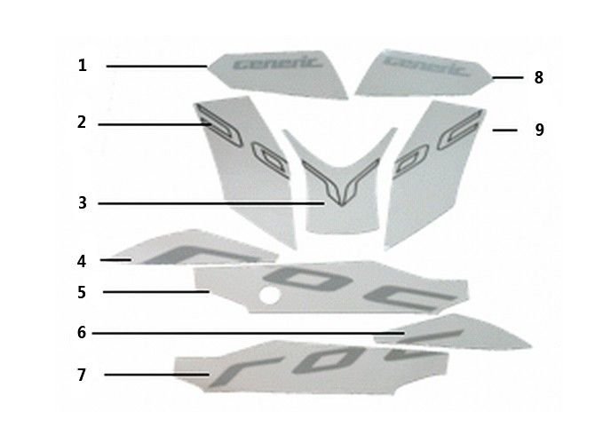 Emblemen - Stickers - Logo Generic Roc 50 2-takt 2010 zilver 25