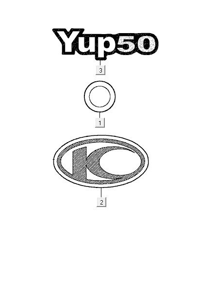 Emblemen - Stickers - Logo Kymco Yup 50 2-takt AC blauw
