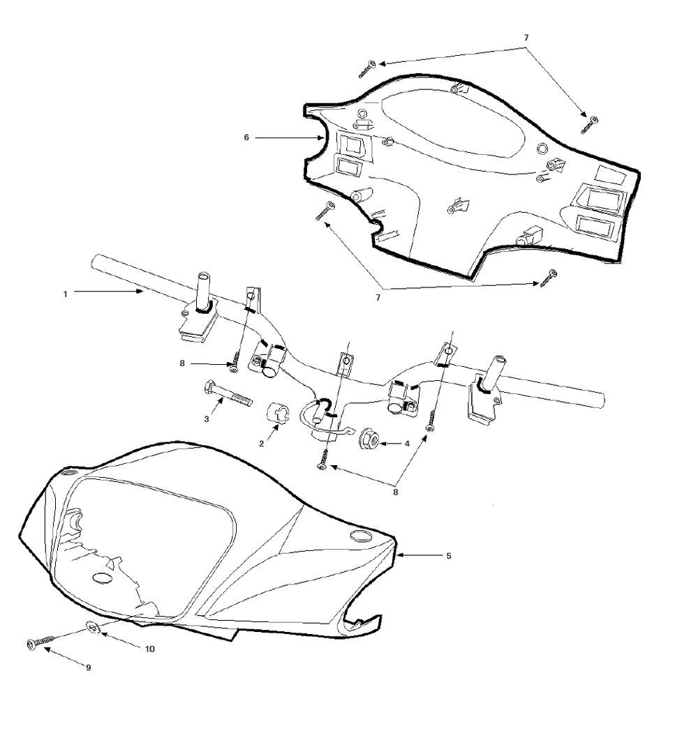 Stuur- Stuurkappen Peugeot Tweet 50 4-takt AC