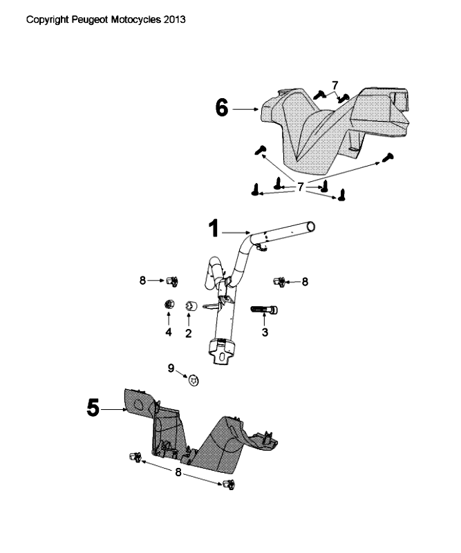 Stuur - Stuurkappen Peugeot Citystar 50 Bruin