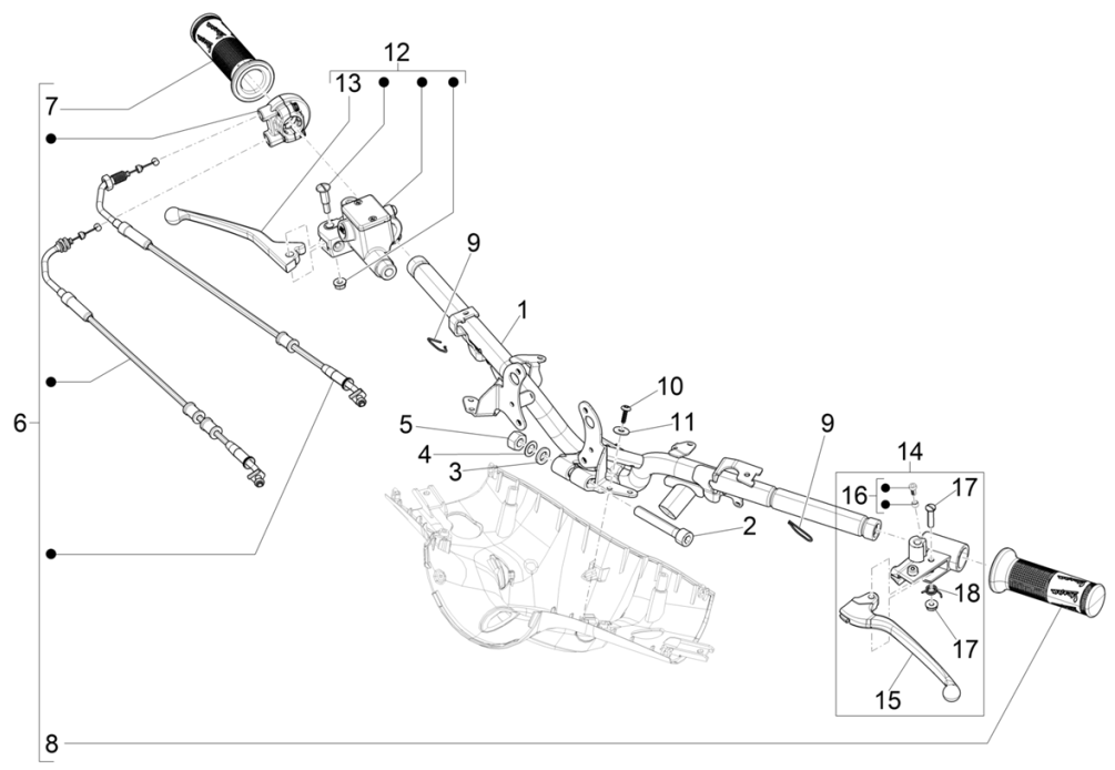 Stuur Vespa Elettrica 45km/u Euro 5 2021