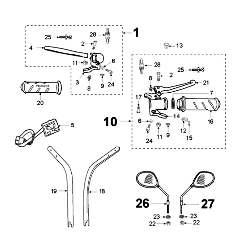Stuur - Stuurkappen Peugeot Vogue Zwart