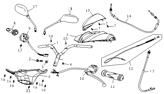 Stuur - Onderdelen stuur AGM FoX rood mat