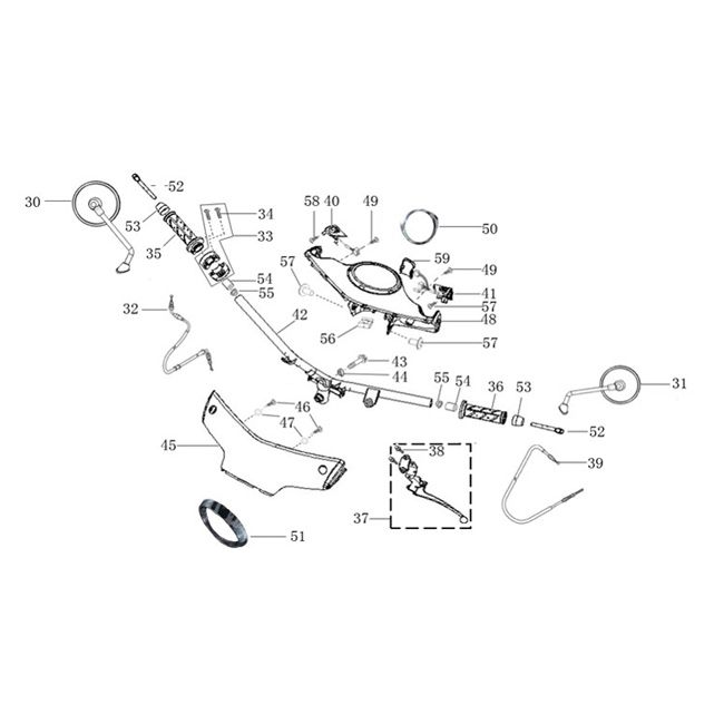 Stuur - Onderdelen stuur AGM Veterano bruin