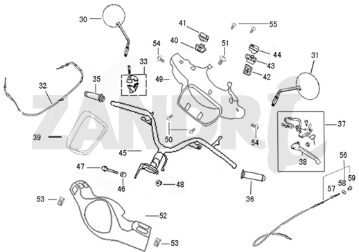 Stuur - Onderdelen stuur BTC Riva Sport oranje