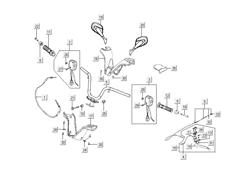 Stuur - Onderdelen stuur Kymco New Dink 4-takt goud