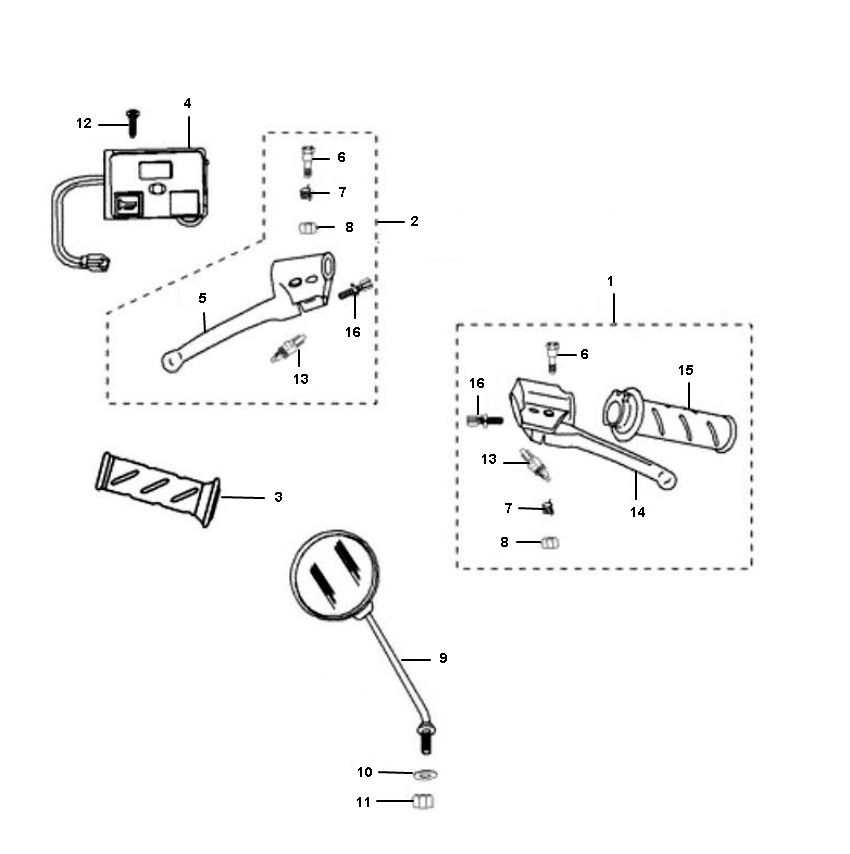 Stuur - Onderdelen stuur Peugeot Ludix one 2-takt