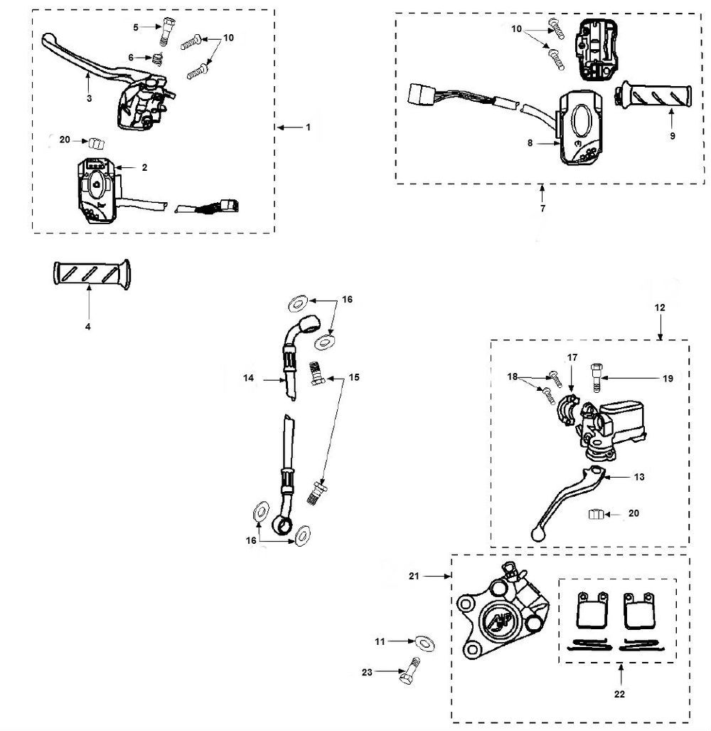 Stuur - Onderdelen stuur Peugeot Vivacity 2 50 2-takt AC Euro 2