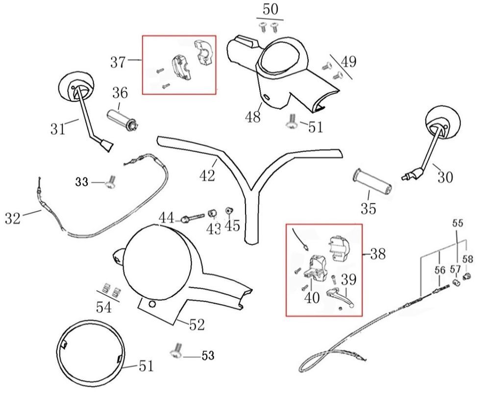 Stuur - Onderdelen stuur Rover Riva II donkerblauw