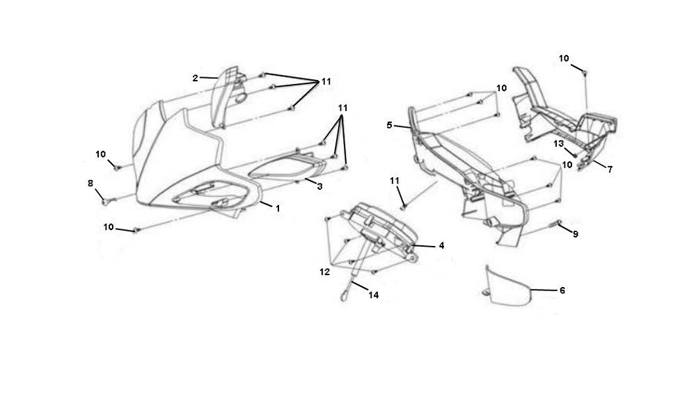 Stuurkappen - Knipperlichten voorzijde Sym Jet Sport-X 2-takt
