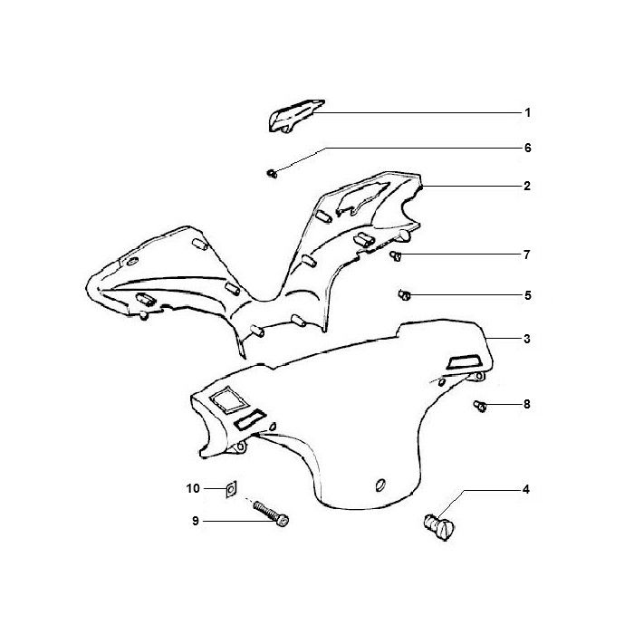 Stuurkappen Piaggio Zip 2000 4-takt AC zilver 738