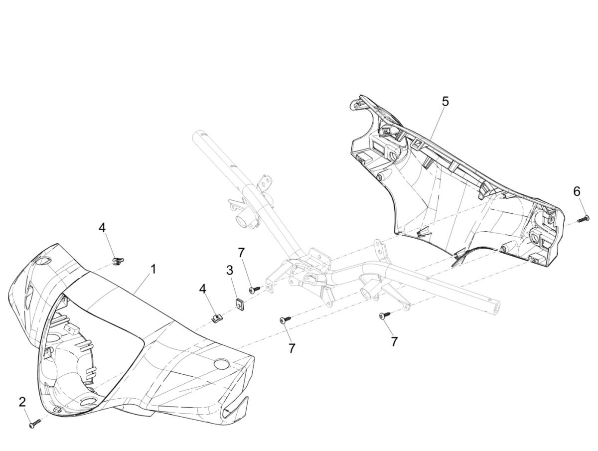 Stuurkappen Piaggio Liberty 125 IGET 3V IE ABS Euro 4 2015-2019
