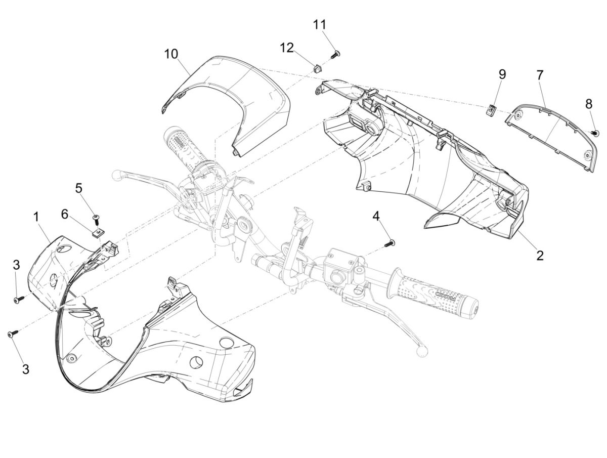 Stuurkappen Piaggio Medley 125 IE ABS Euro 4 2016-2019
