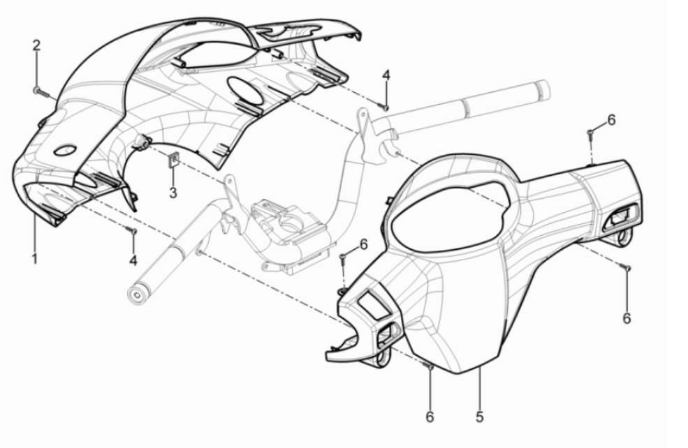 Stuurkappen Piaggio Typhoon 50 2-takt Euro 3 2011
