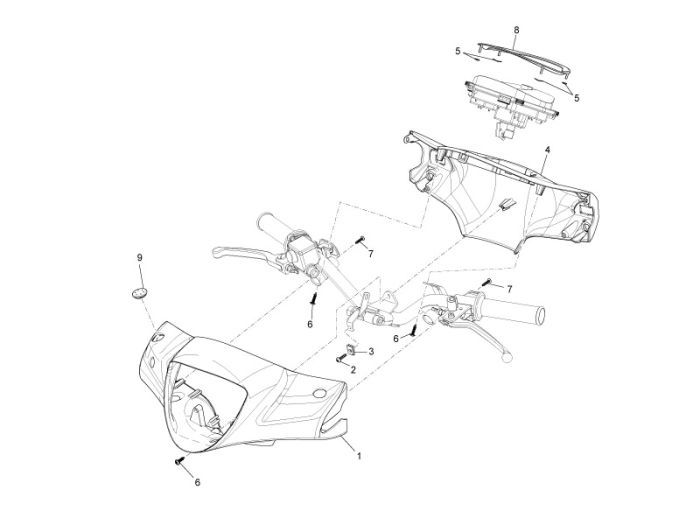 Stuurkappen Piaggio Liberty 4-takt wit 595