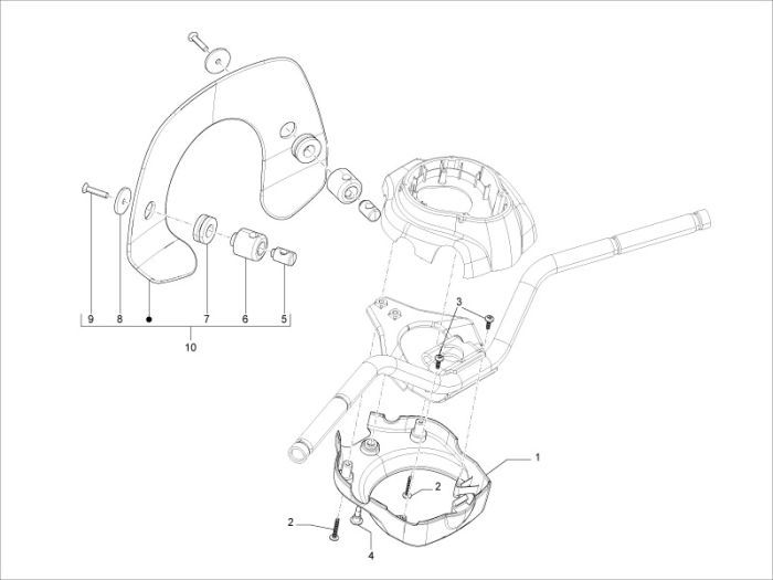 Stuurkappen Vespa LXV 4-takt 2V 25km/u