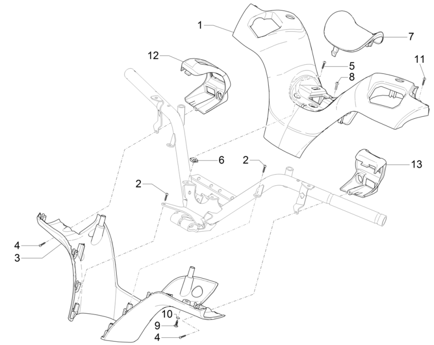 Stuurkappen Piaggio MP3 350 Maxi Sport ABS Euro 4 2018-2020