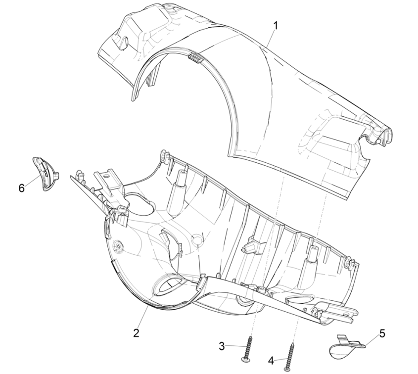 Stuurkappen Vespa Elettrica 45km/u Euro 5 2021