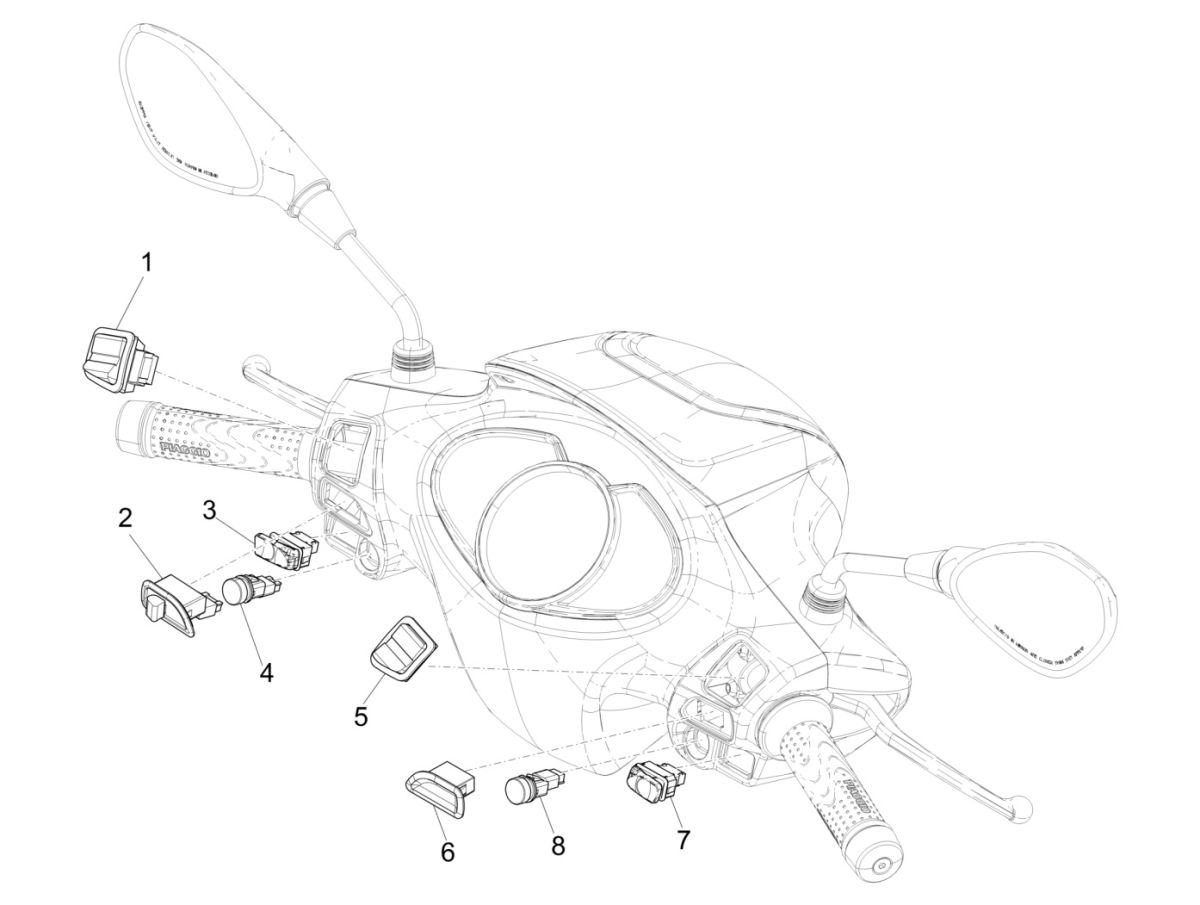 Stuurschakelaars Piaggio Medley 125 IE ABS Euro 4 2016-2019