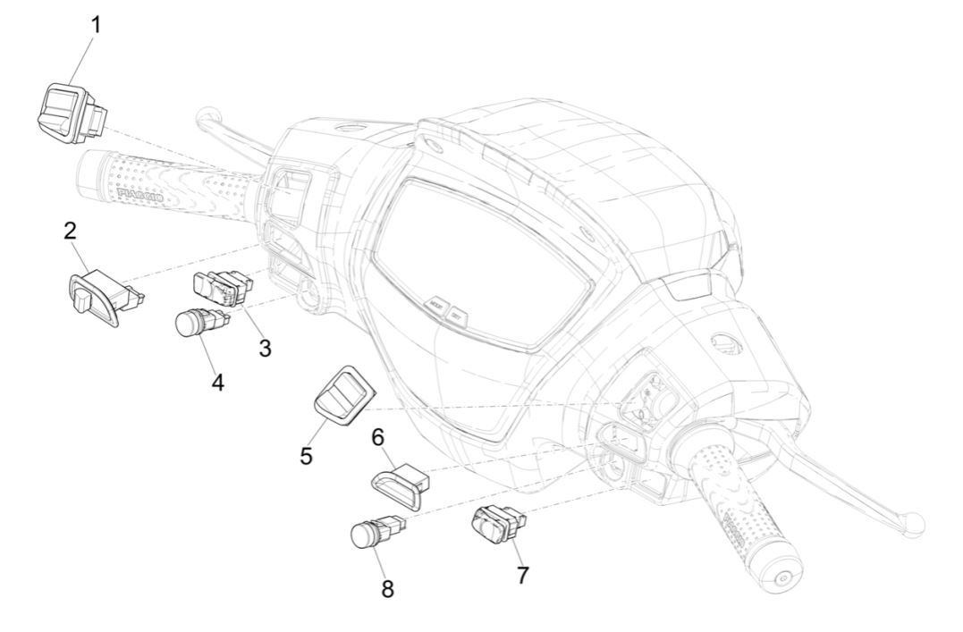 stuurschakelaars Piaggio Medley 125 ABS E5 2021-2022 (EMEA)