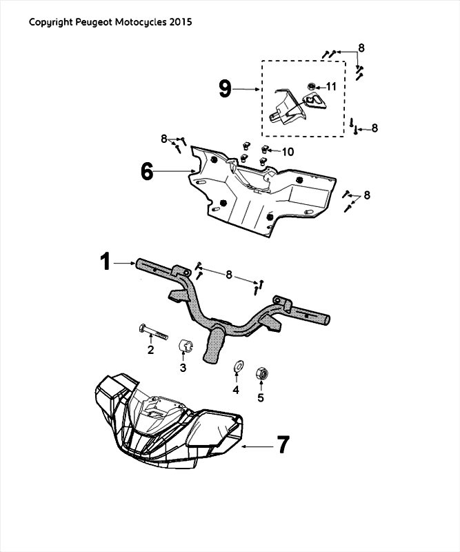 Stuur - Stuurkappen Peugeot Speedfight 4 50 2-takt LC zwartblauw