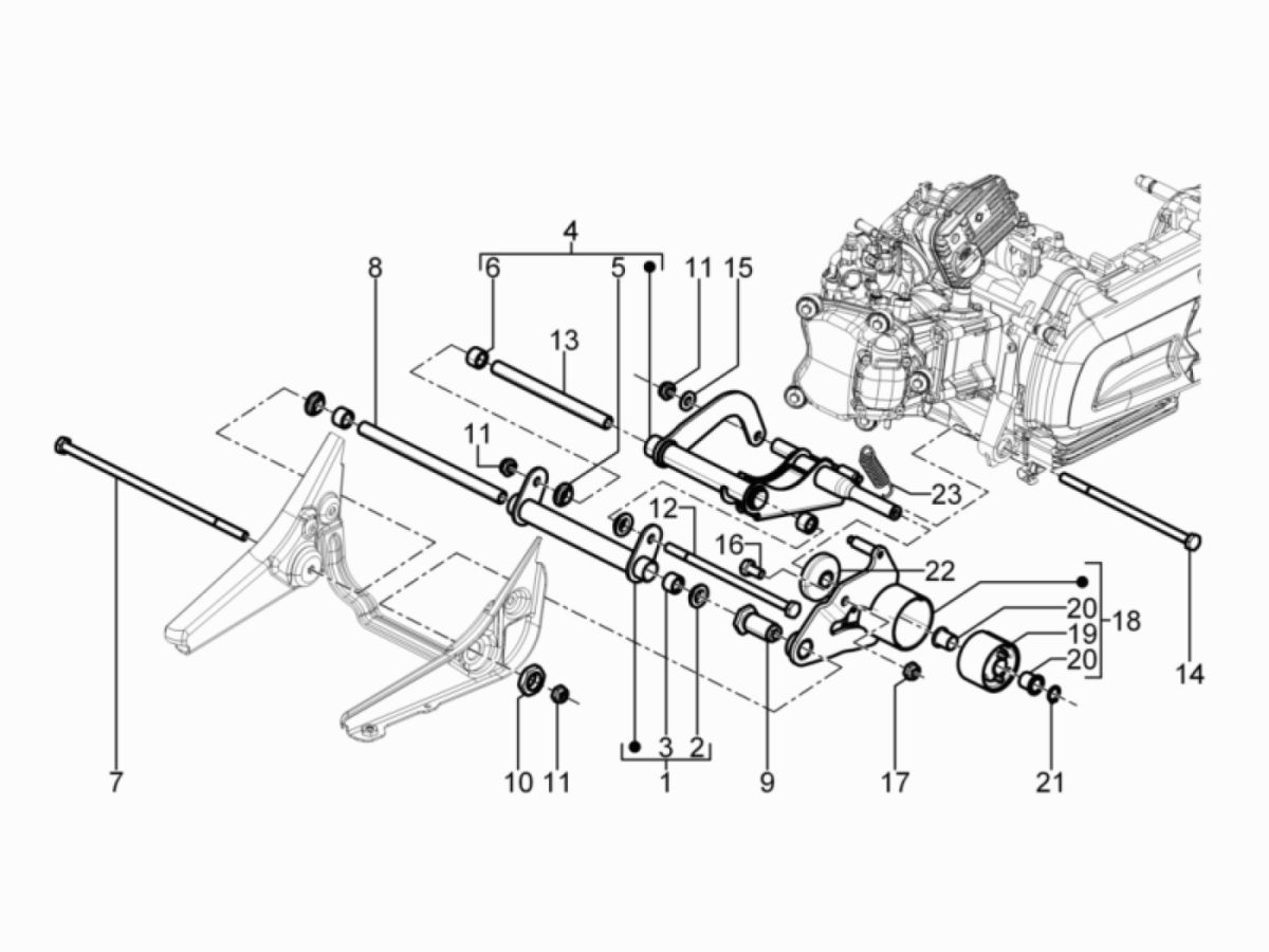 Motorophanging Piaggio Beverly 300 IE ABS Euro 4 2016-2020