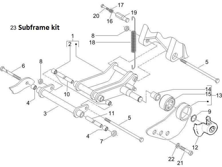Motorophanging Piaggio Zip 2000 4-takt AC